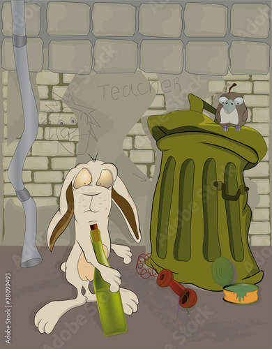 Poor rabbit and alcohol