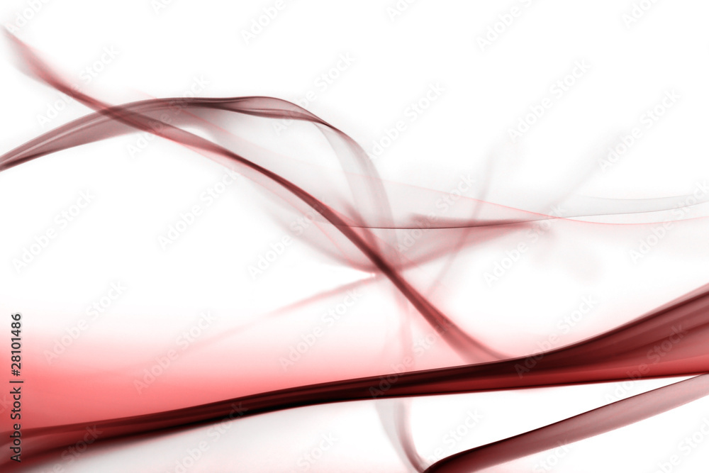 Naklejka premium Czerwony dym w białym tle