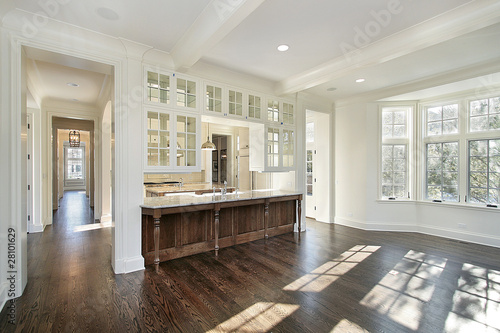 Family room with kitchen view