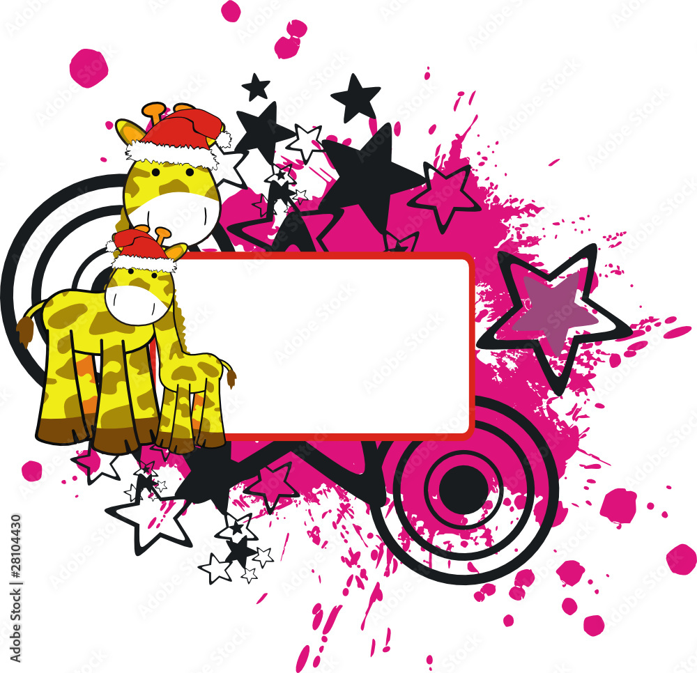 Fototapeta premium giraffe xmas copyspace8