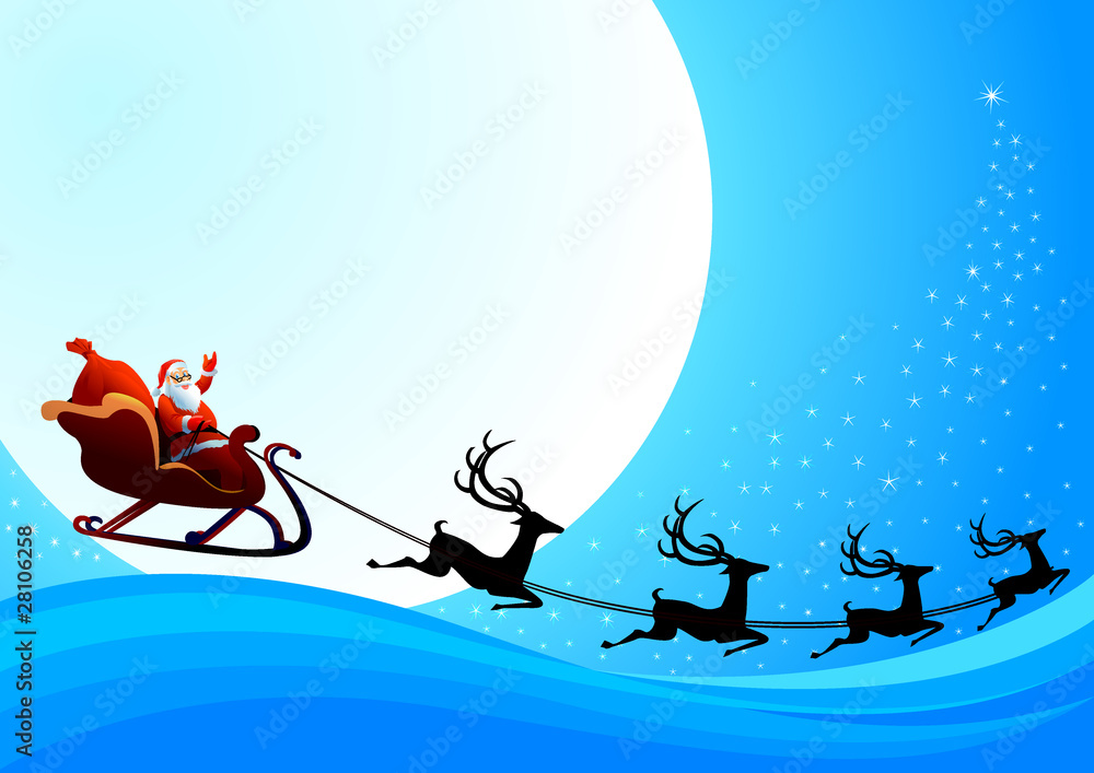 Naklejka premium Santa Claus is coming to town