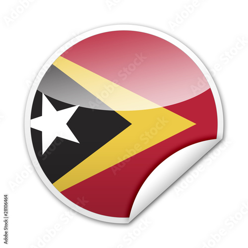 Free Download Pegatina bandera Timor Oriental con reborde - GFXLoad