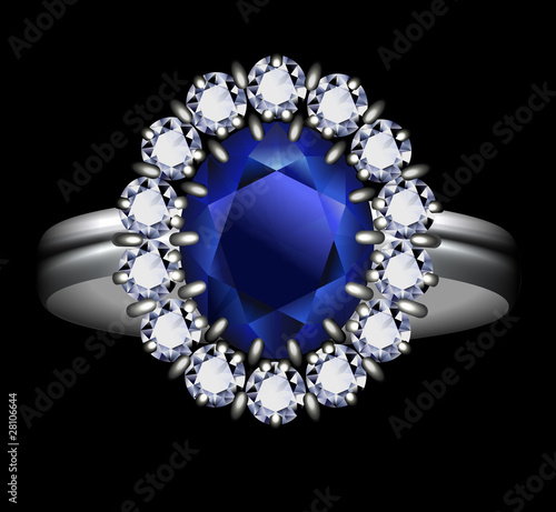 Sapphire ring - vector eps10
