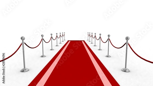3d animation of a rolling red carpet
