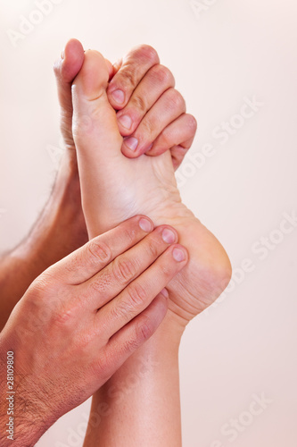 Foot massage close-up