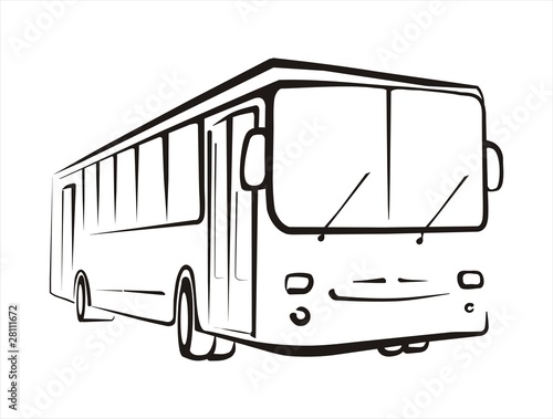 bus sketch isolated illustration