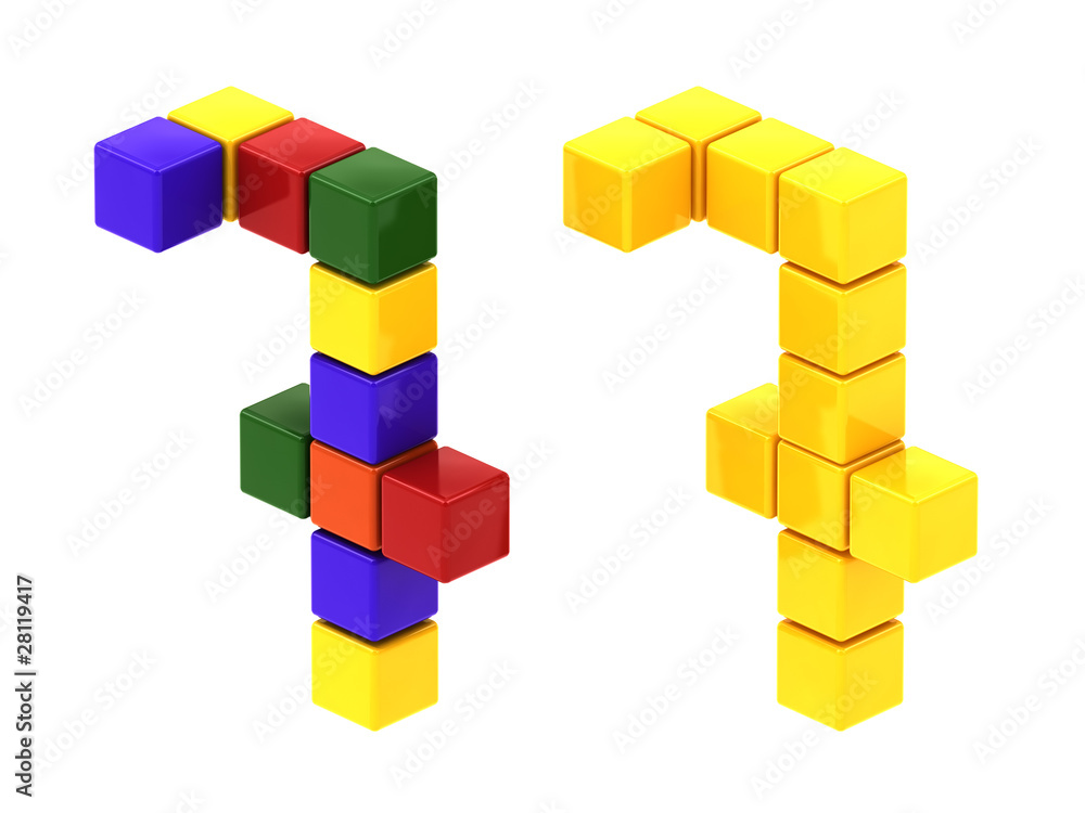 cube toy font color