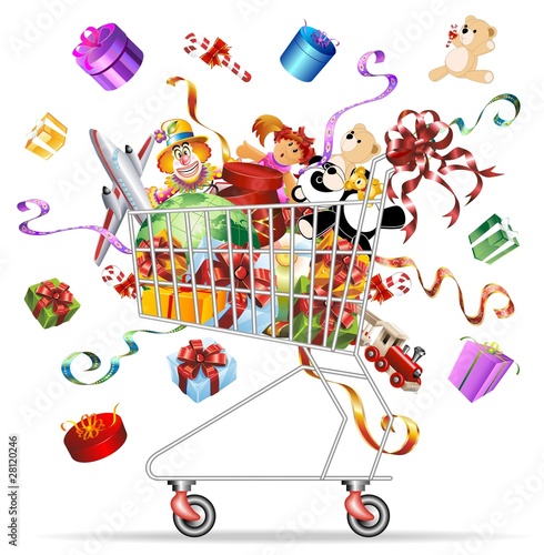 Carrello Spesa Giocattoli-Toys Shopping Cart-Vector