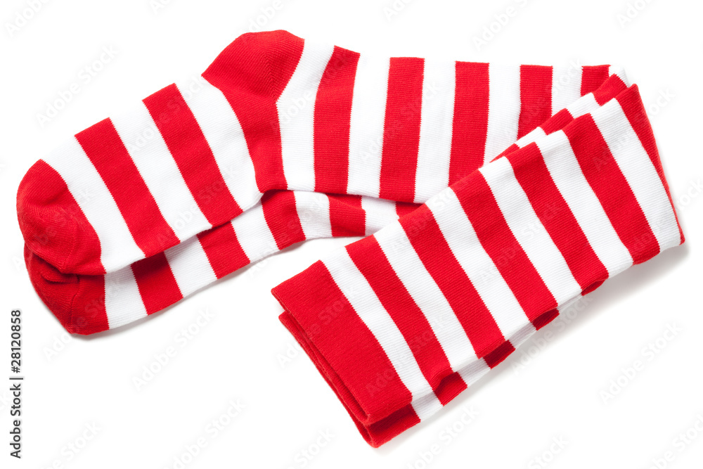 red and white striped thigh highs. red and white striped thigh highs.