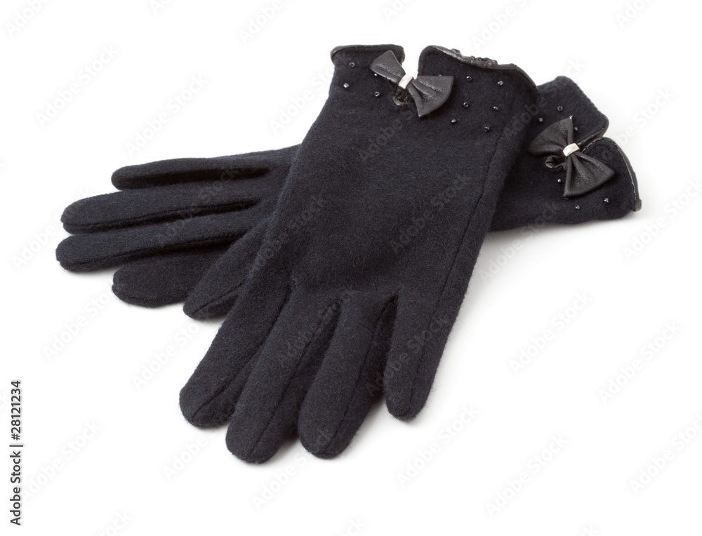 black woman winter gloves isolated on white background black woman winter gloves isolated on white background