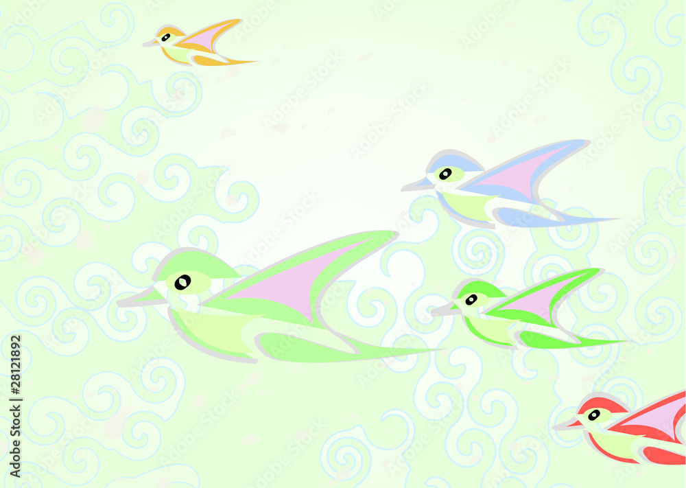 abstract flying birds background