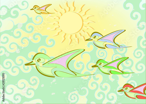 birds background vector illustration