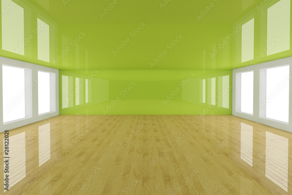 Fototapeta premium Empty green interior room