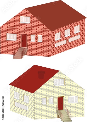 brick small house isolated