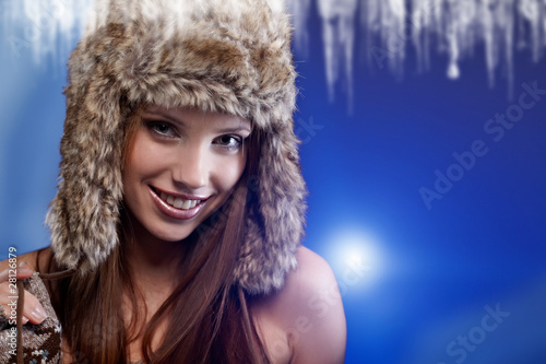 Beautiful woman in winter  coat. © ZoomTeam