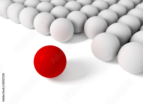 imagen conceptual 3d con grupo de bolas