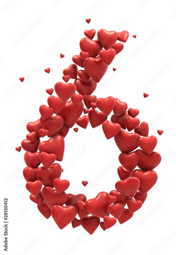 Obraz premium Red Heart font