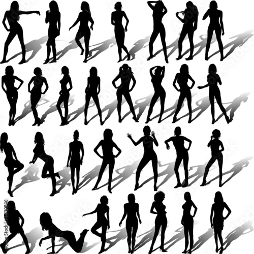 Beautiful girls silhouettes