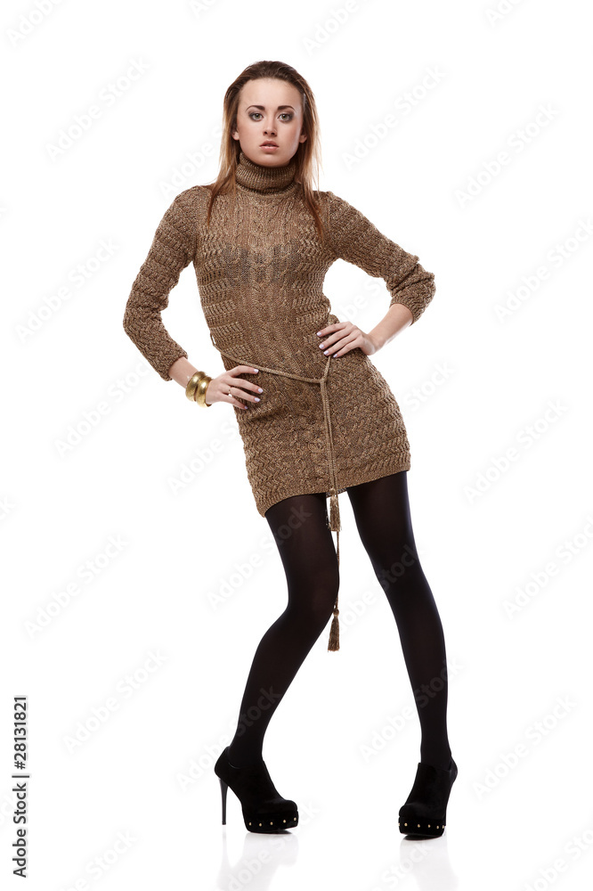Fototapeta premium Knitted wool dress