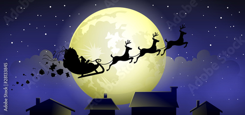 Santa's sleigh on chritmas eve