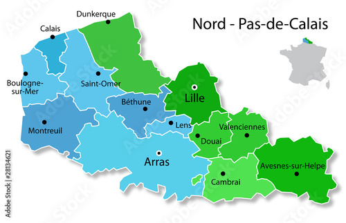 Carte du Nord-Pas de Calais photo