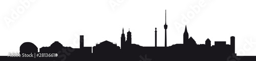 Obraz na płótnie Skyline Stuttgart (Silhouette) w salonie