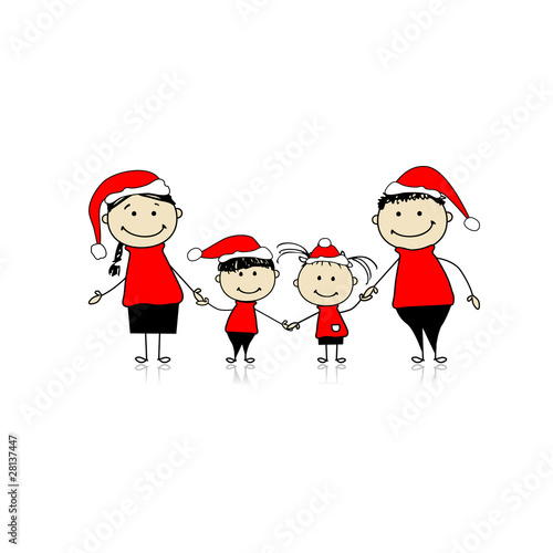 Happy family smiling together, christmas holiday