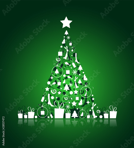 Christmas tree beautiful for your design