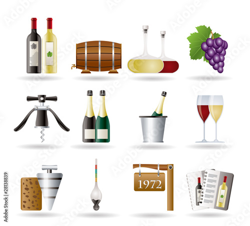 Wine and drink Icons - Vector Icon Set