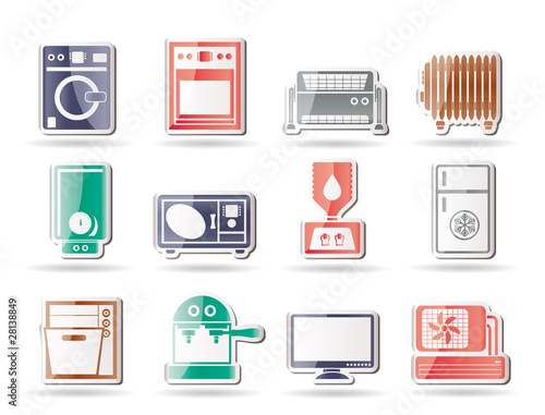 Home electronics and equipment icons - vector icon set