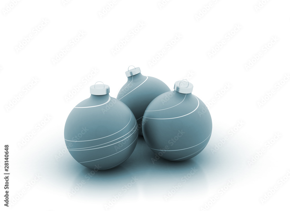 Three christmas balls abstract decoration Three christmas balls abstract decoration