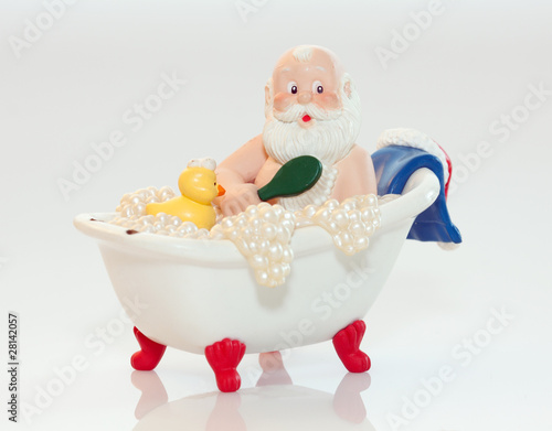 Santa Taking a Bath