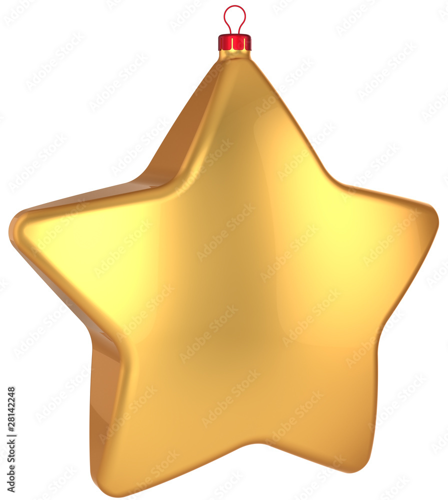 Christmas star shape bauble total golden. Xmas decoration Christmas star shape bauble total golden. Xmas decoration