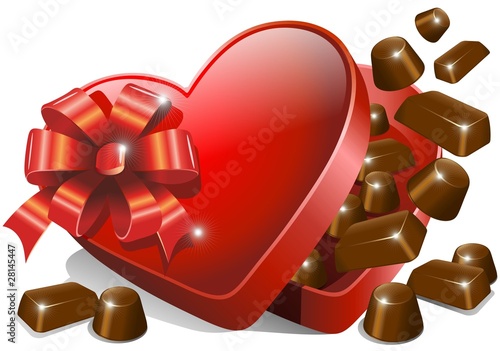 Cuore Scatola di Cioccolatini-Chocolate Heart Gift-Vector