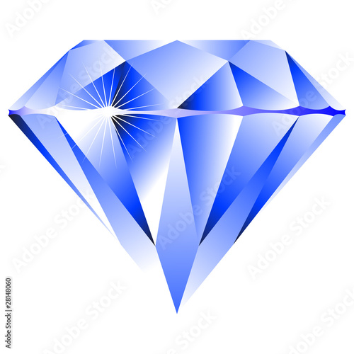 blue diamond isolated on white