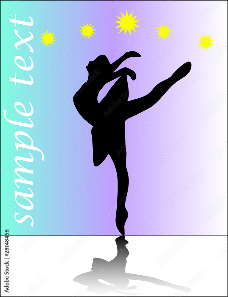 ballerina silhouette - vector