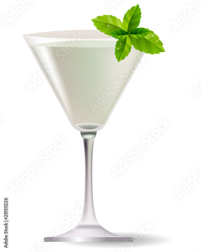 Cocktail with mint leaves