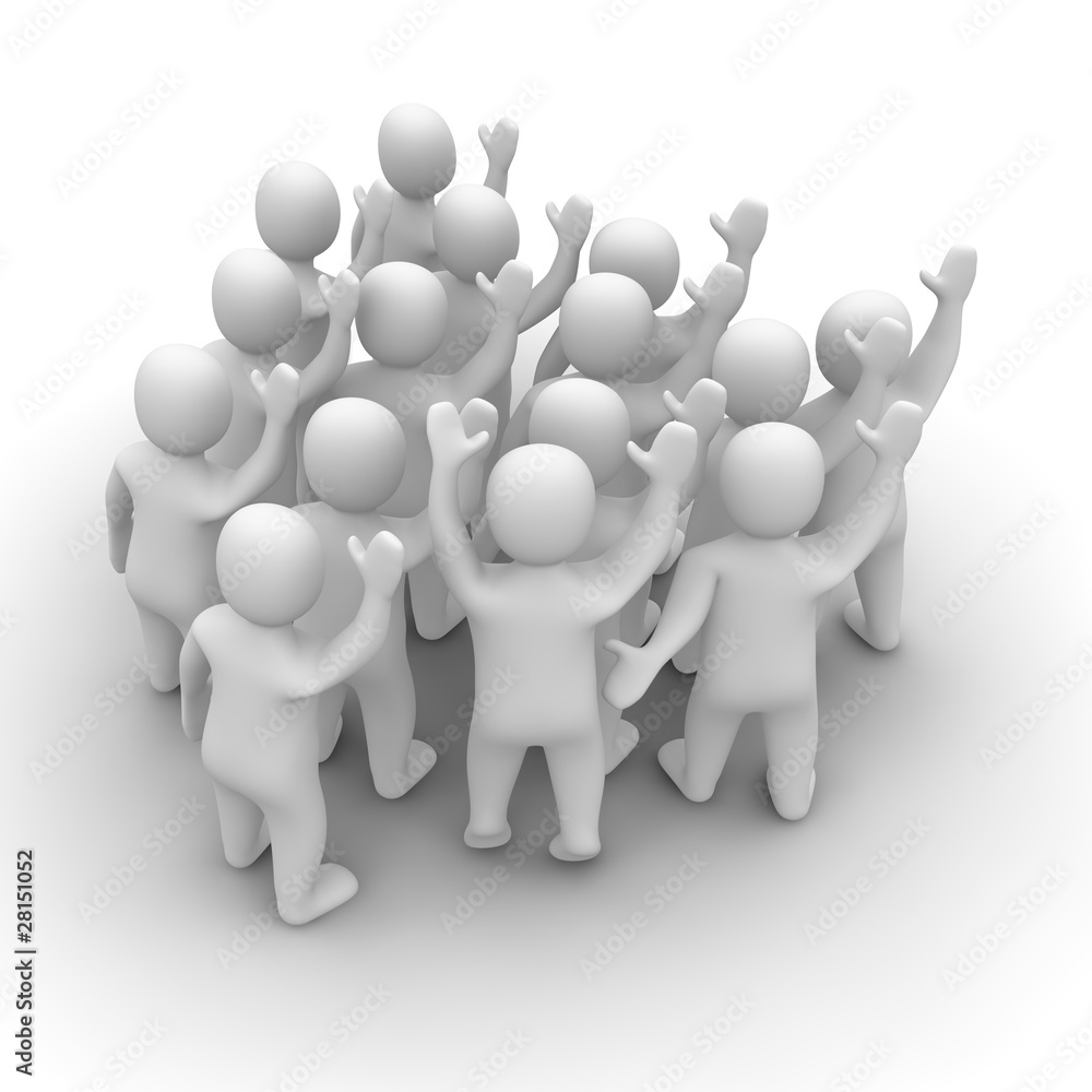 Waving people group. 3d rendered illustration. Waving people group. 3d rendered illustration.