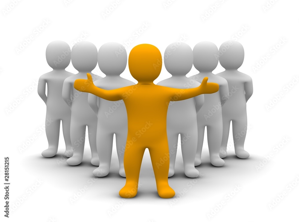Leader and his team. 3d rendered illustration. Leader and his team. 3d rendered illustration.
