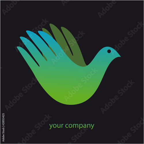 logo entreprise, oiseau main