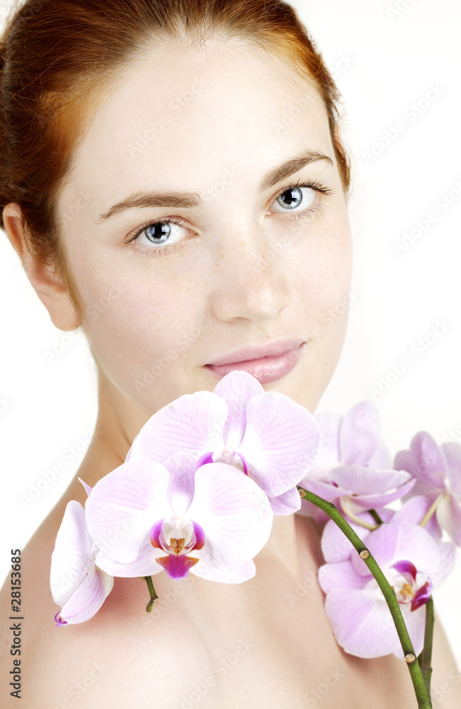 Girl with orchid