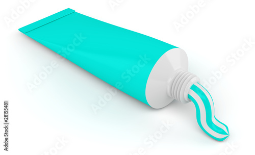 Tube de dentifrice sur fond blanc 1 photo