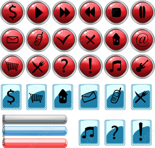 icons buttons set