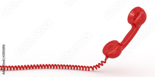 Phone reciever on white isolated background photo