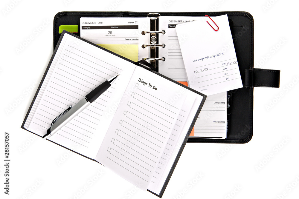 Ring binder organizer with notes and things to do list Ring binder organizer with notes and things to do list