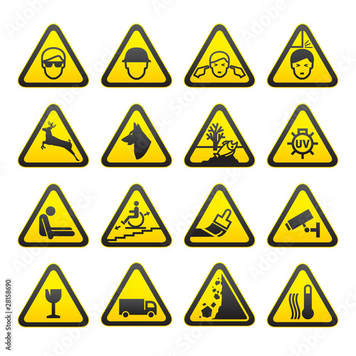 Warning Safety Signs Set