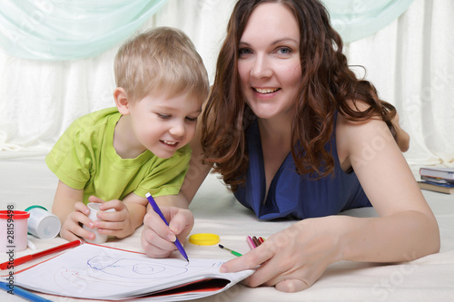 young mother and her son spend time together