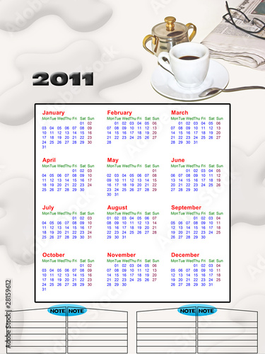 Obraz na płótnie 2011 calendar