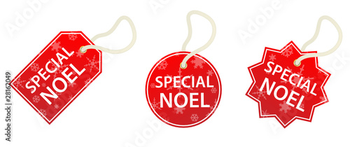 Etiquettes "SPECIAL NOEL" (soldes noël offre spéciale tampons)