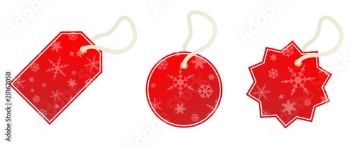 CHRISTMAS Tags (labels stickers blank specials sale red vector)